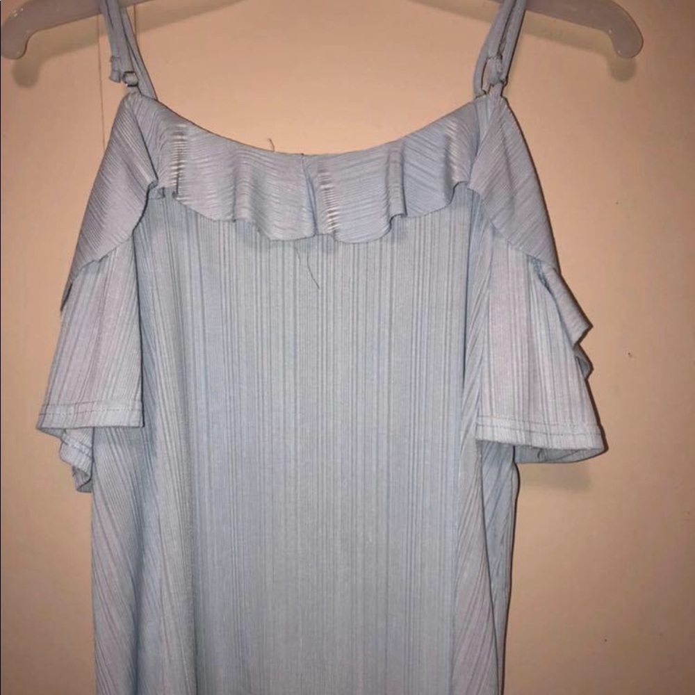 Blue Ruffled Top